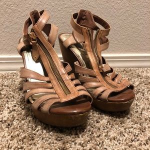 Steve Madden strappy wedge with zipper